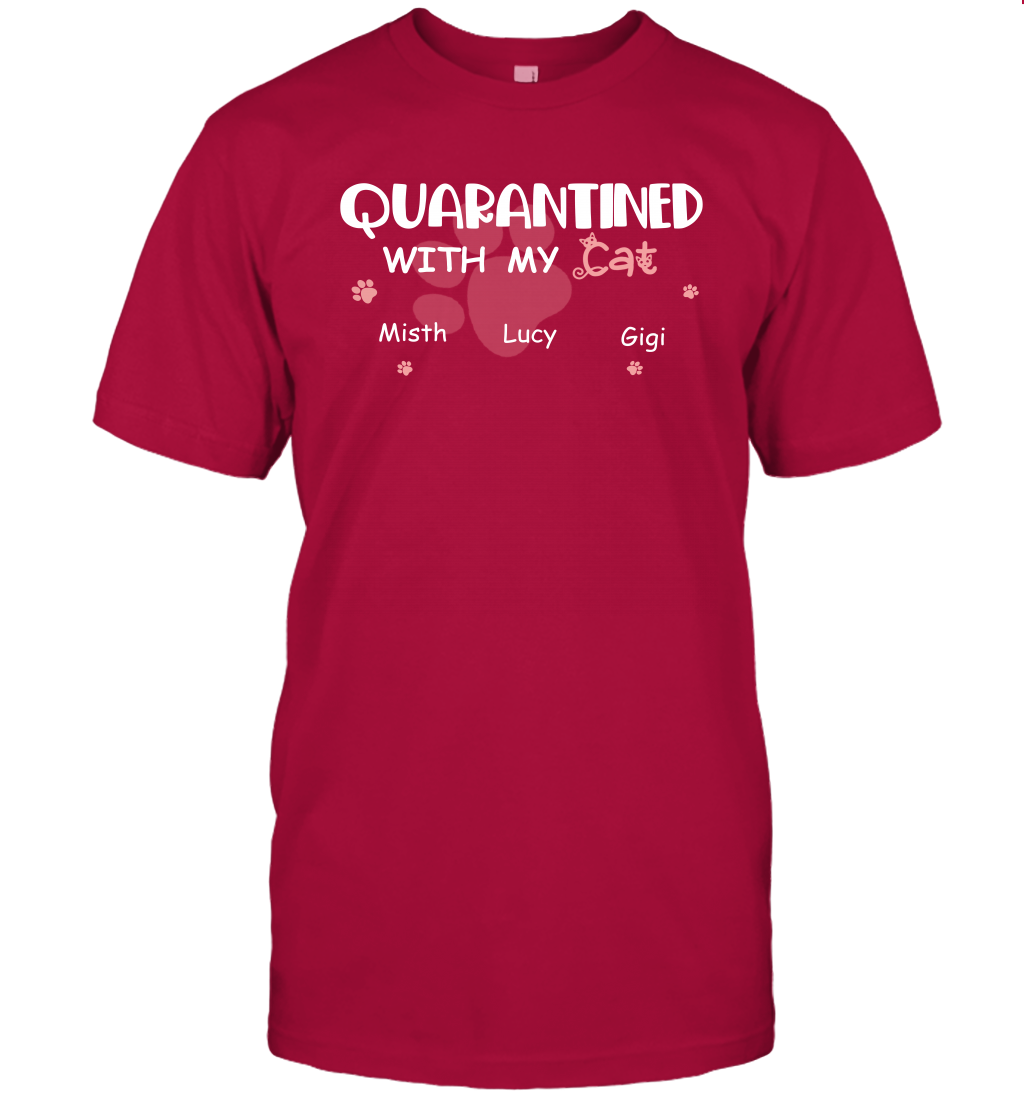 Stay home with my cats ( Customized Name ) T-Shirt T-Shirt Cardinal
