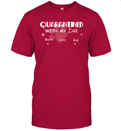 Stay home with my cats ( Customized Name ) T-Shirt T-Shirt Cardinal