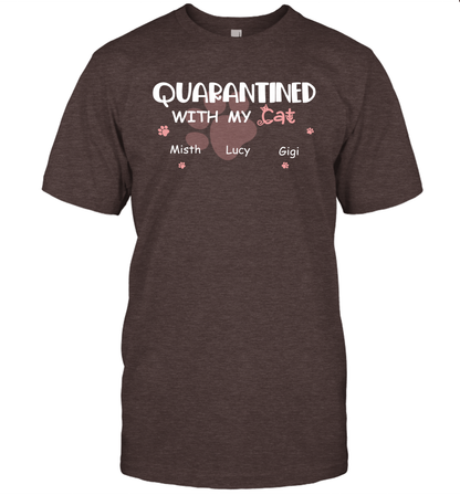 Stay home with my cats ( Customized Name ) T-Shirt T-Shirt Dark Chocolate