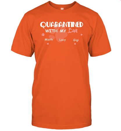 Stay home with my cats ( Customized Name ) T-Shirt T-Shirt Orange
