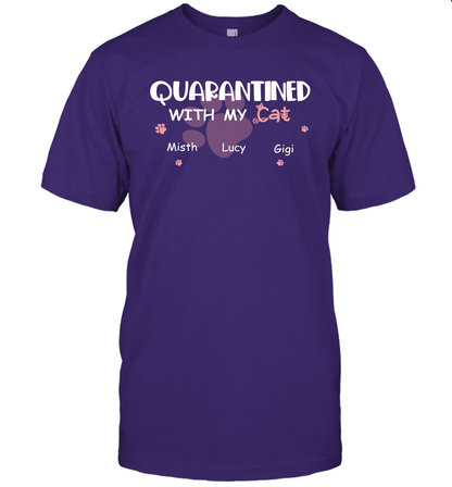 Stay home with my cats ( Customized Name ) T-Shirt T-Shirt Purple