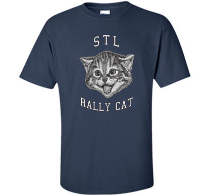 Cat Lover T-shirt Saint Louis Rally Cat T-shirt Navy