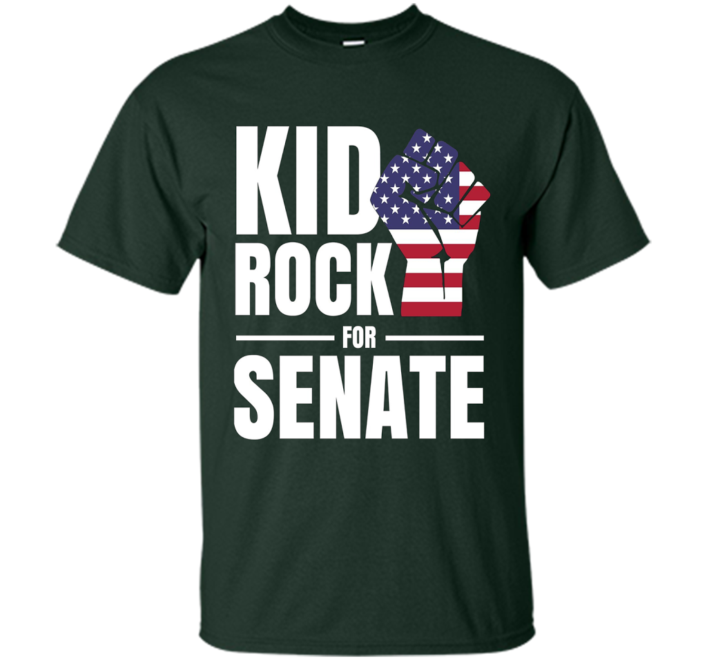 Campaign T-shirt Kid Rock For Senate T-shirt Forest Green