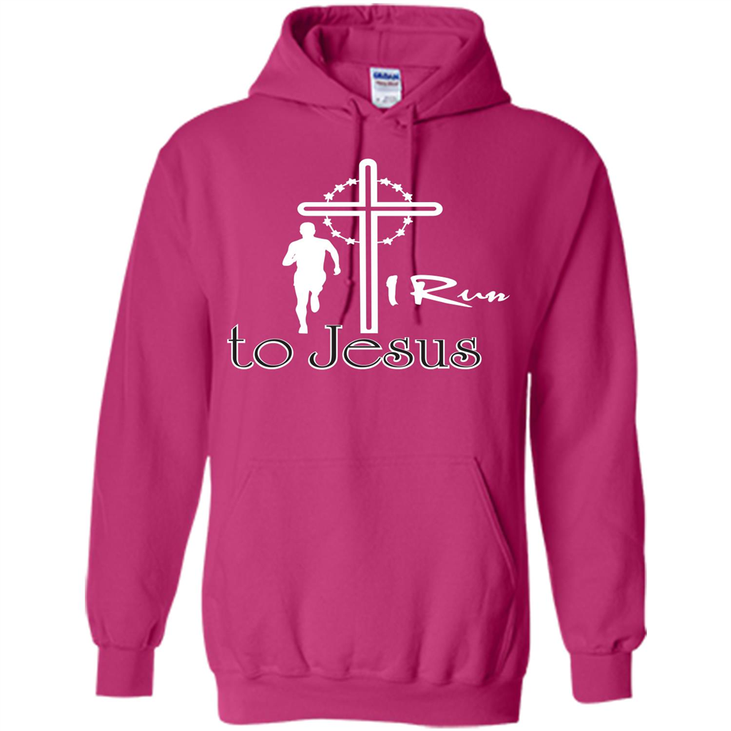 Christian T-shirt I Run To Jesus T-shirt Heliconia