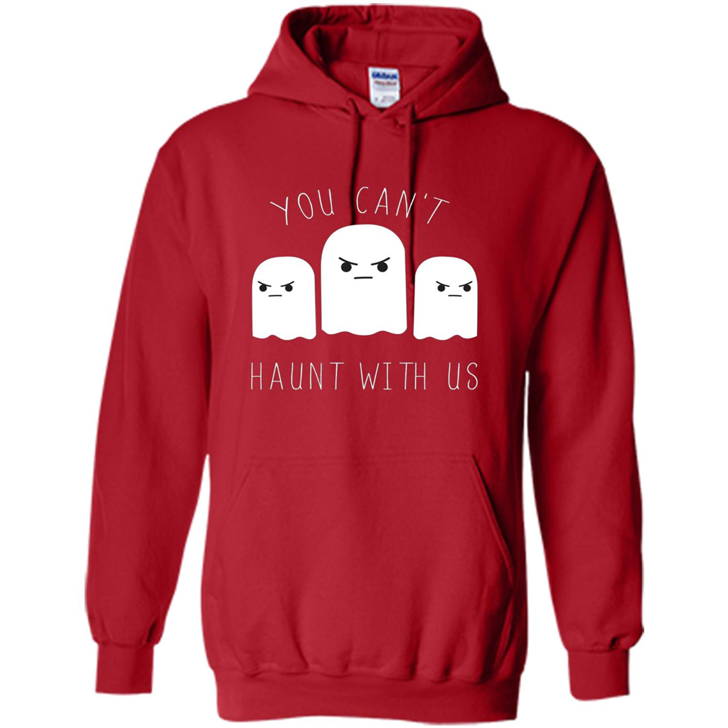 Funny Halloween Ghost T-shirt You Can't Haunt With Us T-Shirt Red