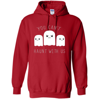 Funny Halloween Ghost T-shirt You Can't Haunt With Us T-Shirt Red