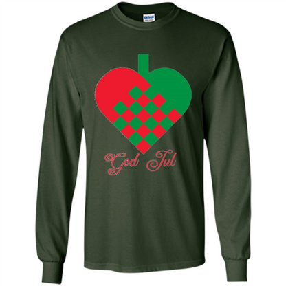 God Jul Merry Christmas T-shirt Forest Green