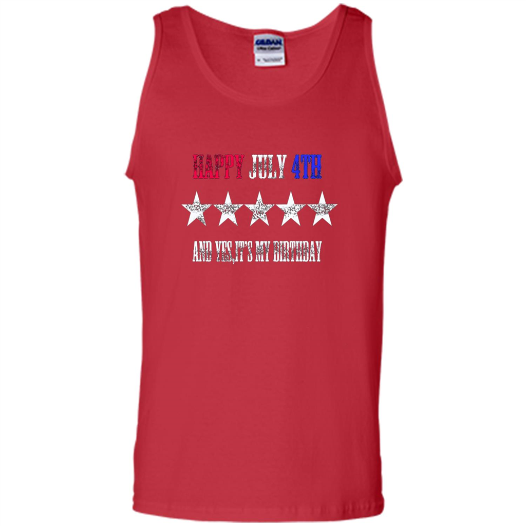 Independen Day T-shirt Happy July 4th And It's My Birthday Red