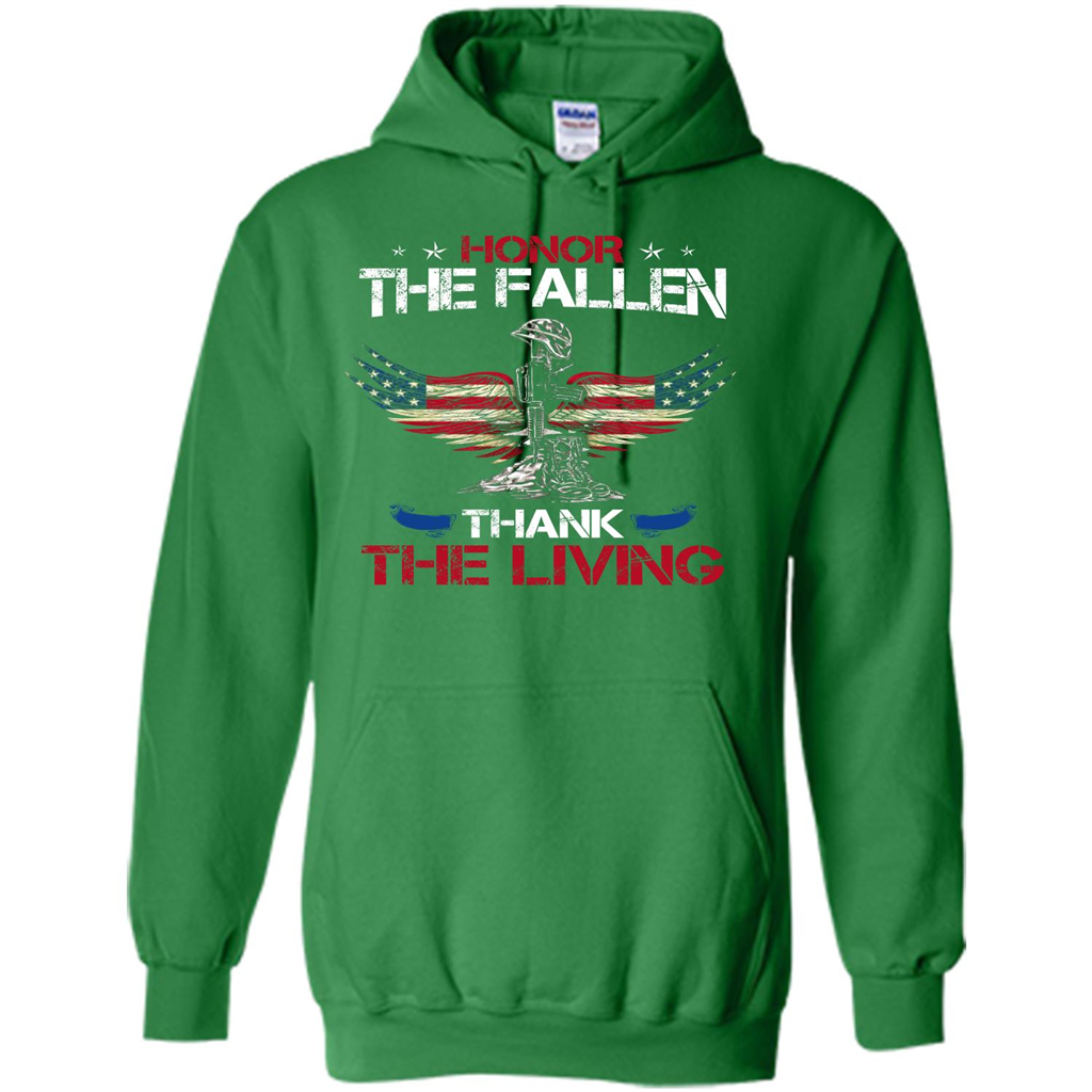 Military T-shirt Honor The Fallen Thank The Living Irish Green
