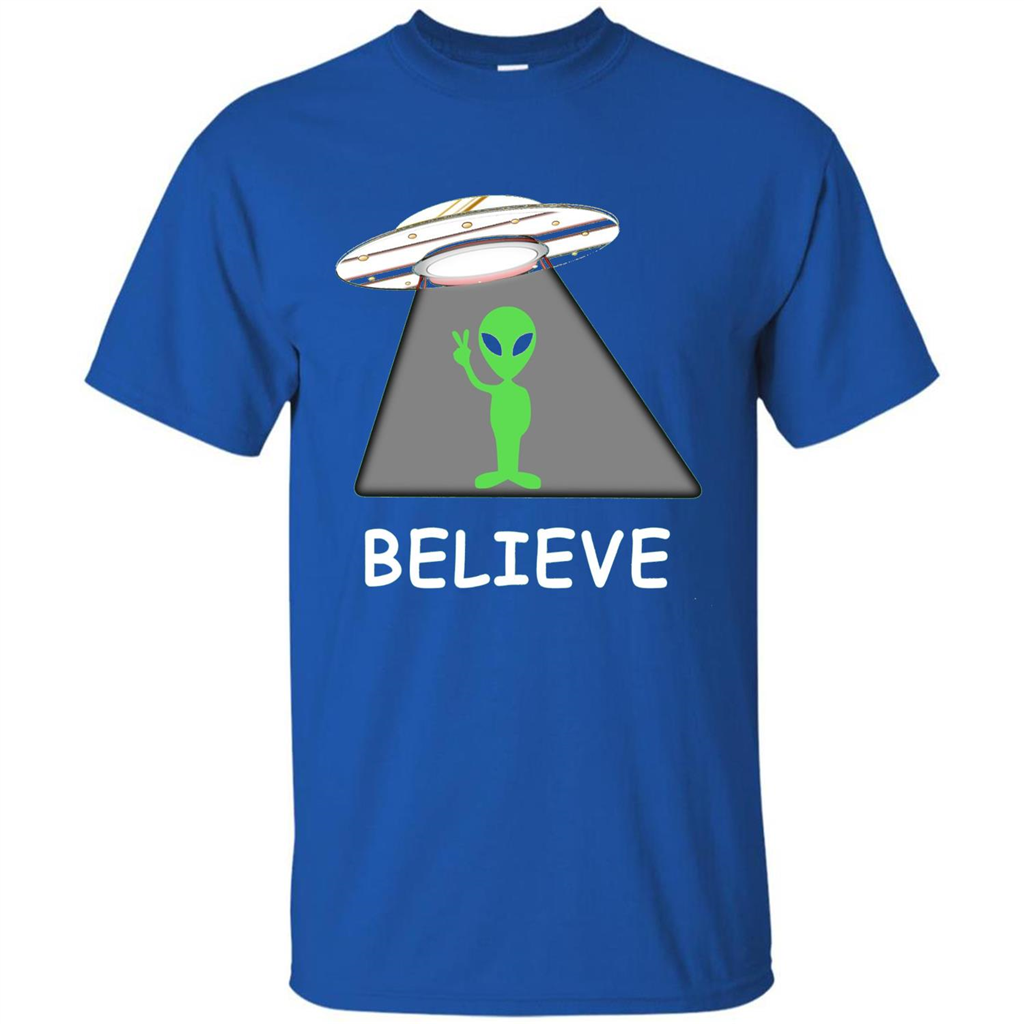 I Believe Alien T-shirt New Cool UFO T-shirt Royal