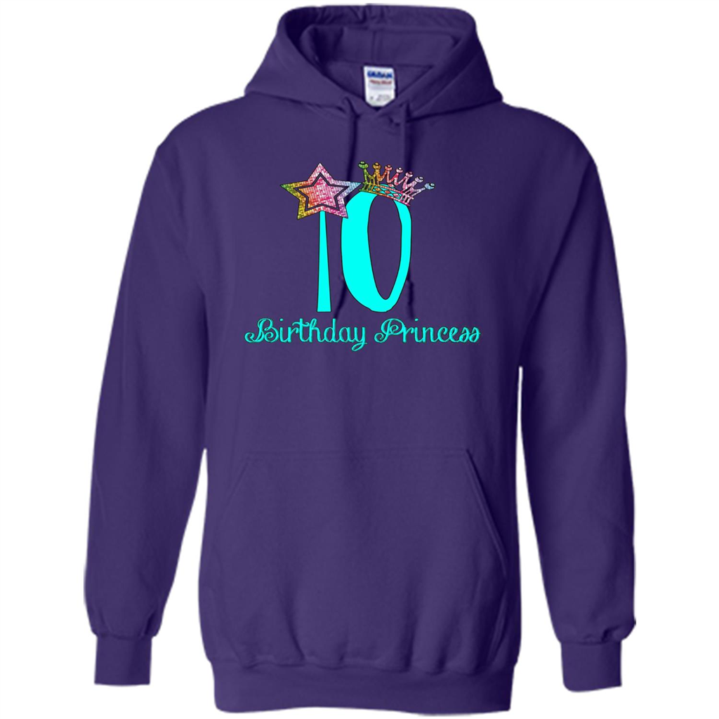 Birthday Princess Tiara T-shirt Tenth Birthday T-Shirt Purple