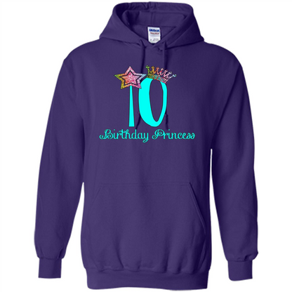 Birthday Princess Tiara T-shirt Tenth Birthday T-Shirt Purple