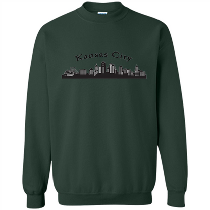 Kansas City Skyline T-shirts Forest Green