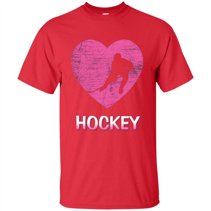 I Love Hockey T-shirt Red