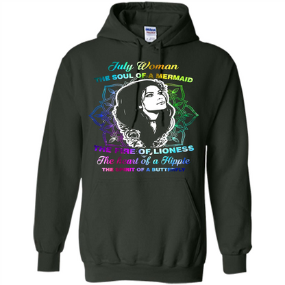 July Woman T-shirt The Heart Of A Hippie Forest Green