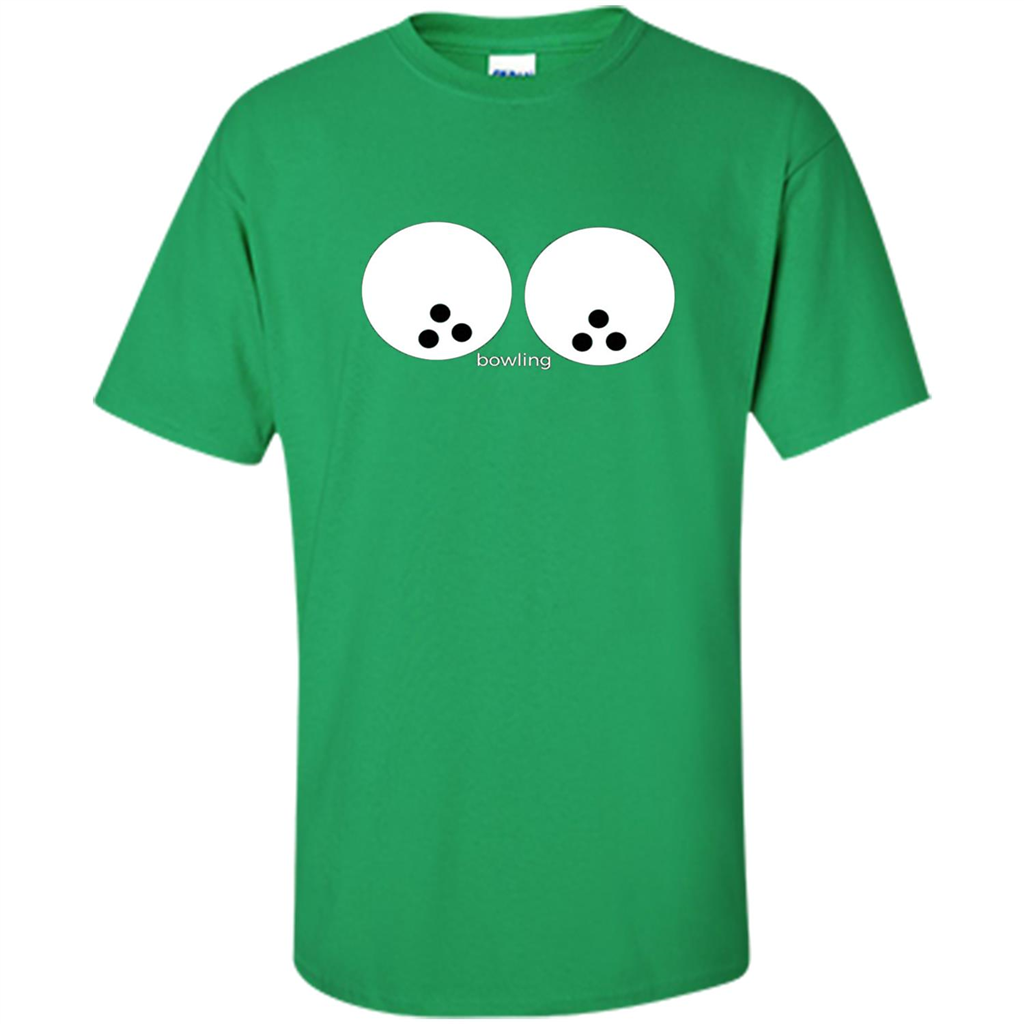Women's Funny T-shirt Bowling Boobs Ball Irish Green