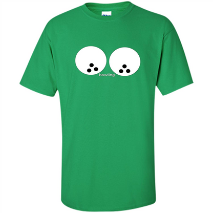 Women's Funny T-shirt Bowling Boobs Ball Irish Green