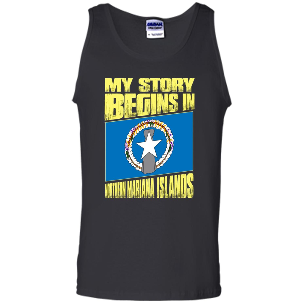 Story Begins In Northern Mariana Islands T-Shirt Black