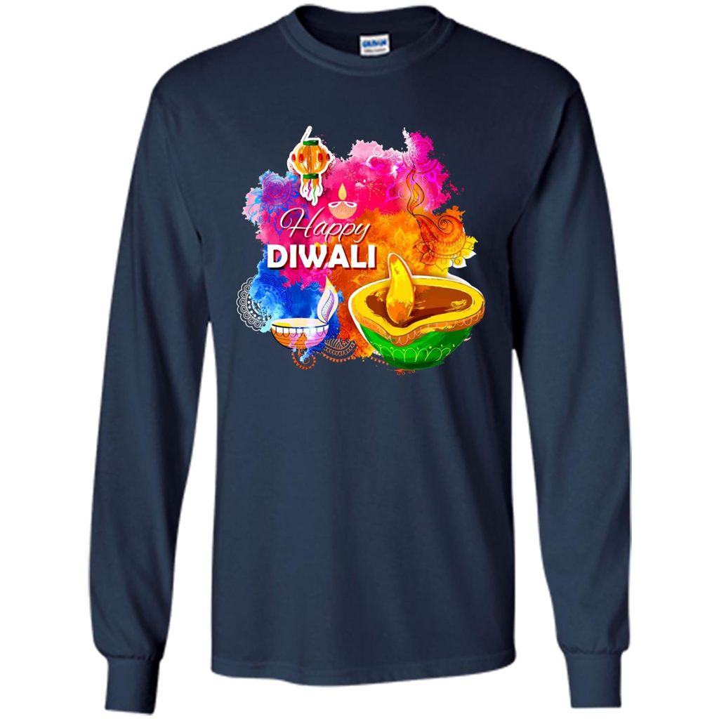 Happy Diwali Deepavali T-Shirt October 19th T-shirt Navy