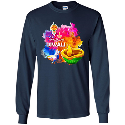 Happy Diwali Deepavali T-Shirt October 19th T-shirt Navy