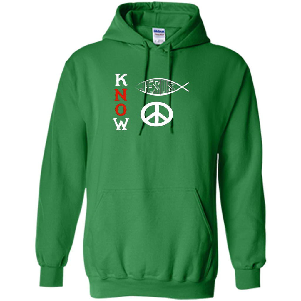 Christian T-shirt Know Jesus Know Peace Irish Green