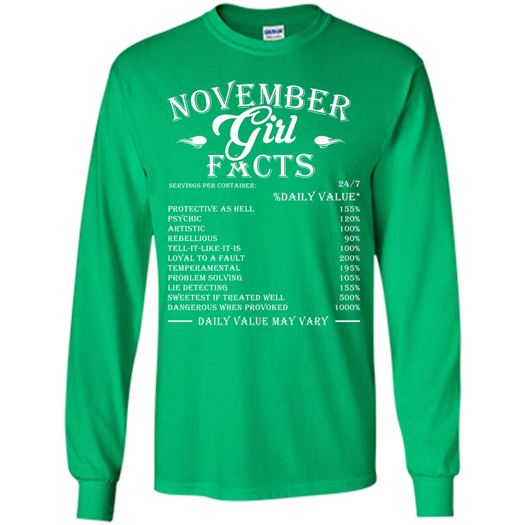 November Girl Facts T-shirt Irish Green