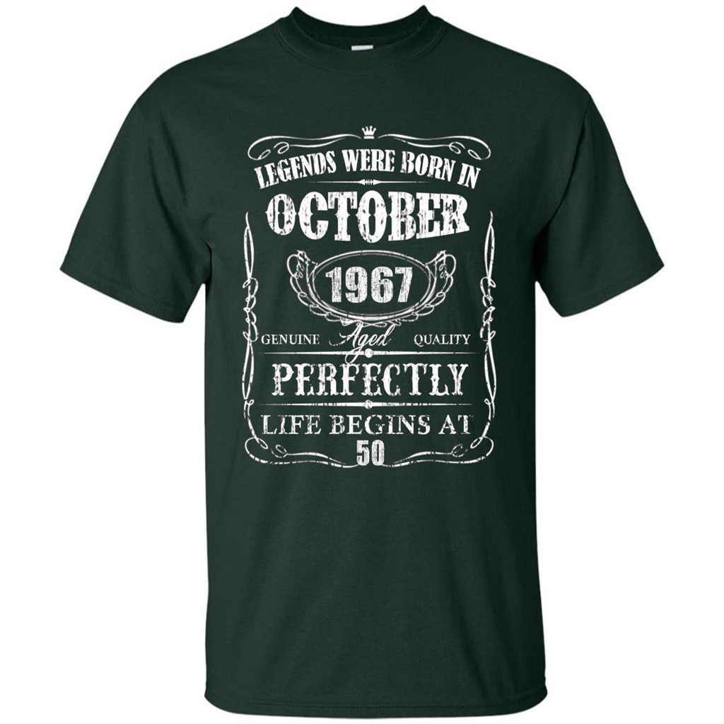 Legends Were Born In October 1967 T-shirt Forest Green