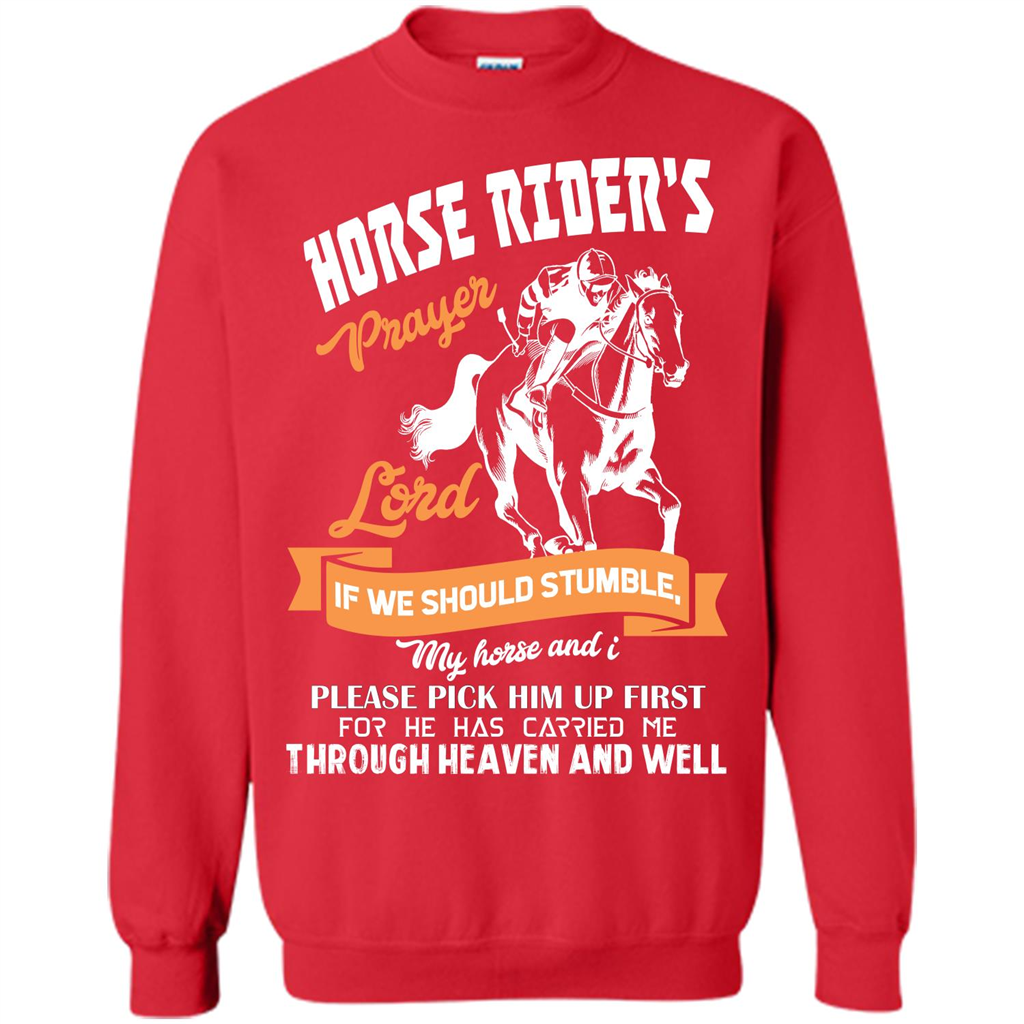 Horse Lovers T-shirt Horse Rider‰۪s Prayer Lord If We Should Stumble Red