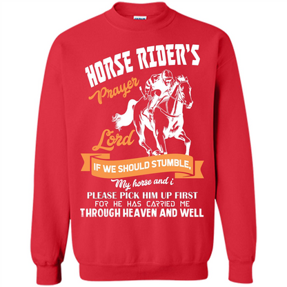 Horse Lovers T-shirt Horse Rider‰۪s Prayer Lord If We Should Stumble Red