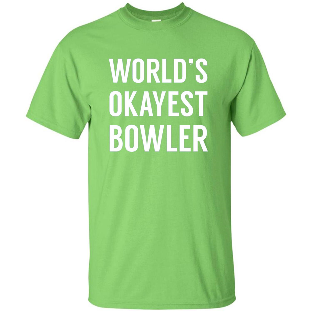 World's Okayest Bowler T-shirt Funny Bowling T-Shirt Lime