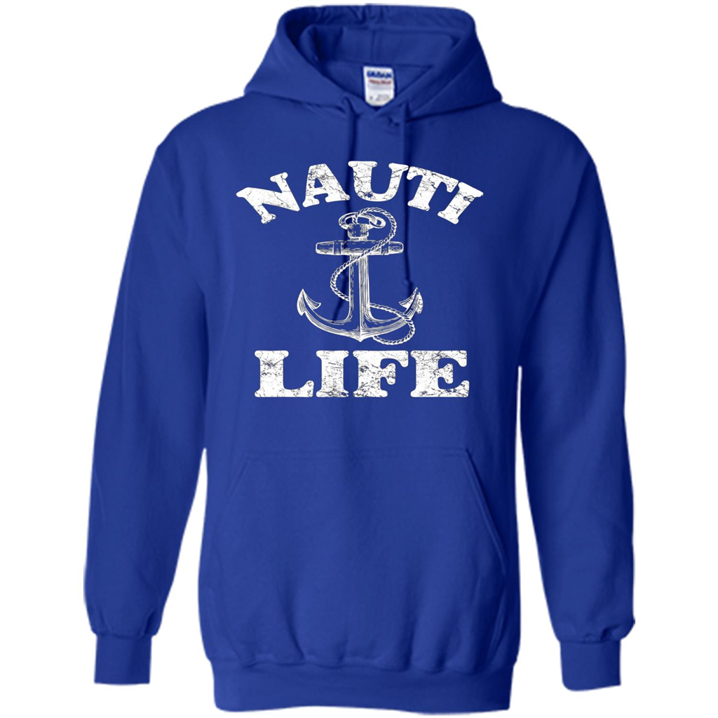 Nauti Life T-Shirt Funny Sailor Captain Ship Boating Royal