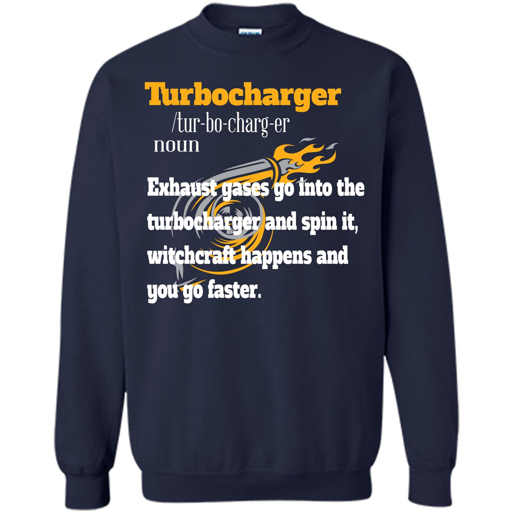 Car Lover T-shirt Turbocharger Exhaust Gases Go Into The Turbocharger Navy