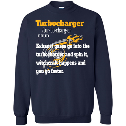Car Lover T-shirt Turbocharger Exhaust Gases Go Into The Turbocharger Navy