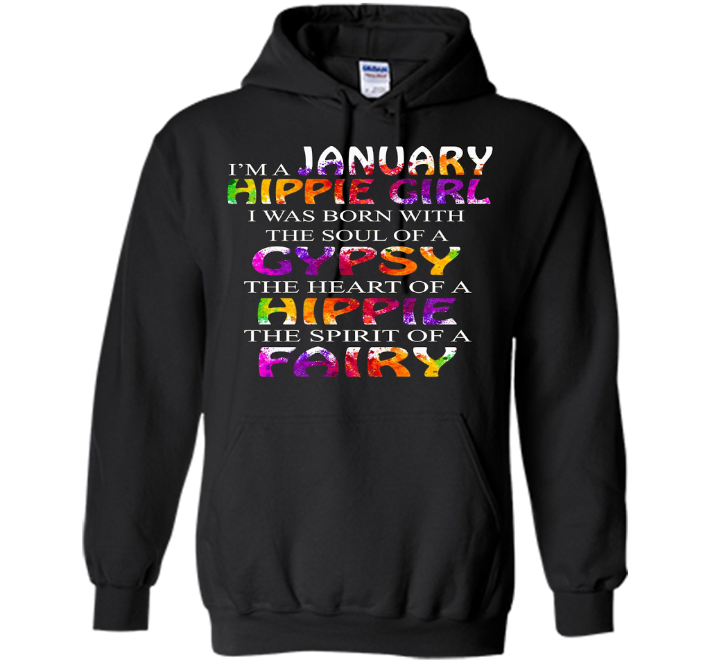 I'm A January Hippie Girl T-shirt Black