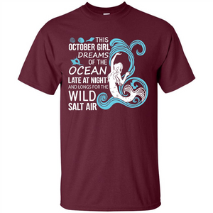 This October Girl Dreams Of The Ocean Late At Night T-shirt