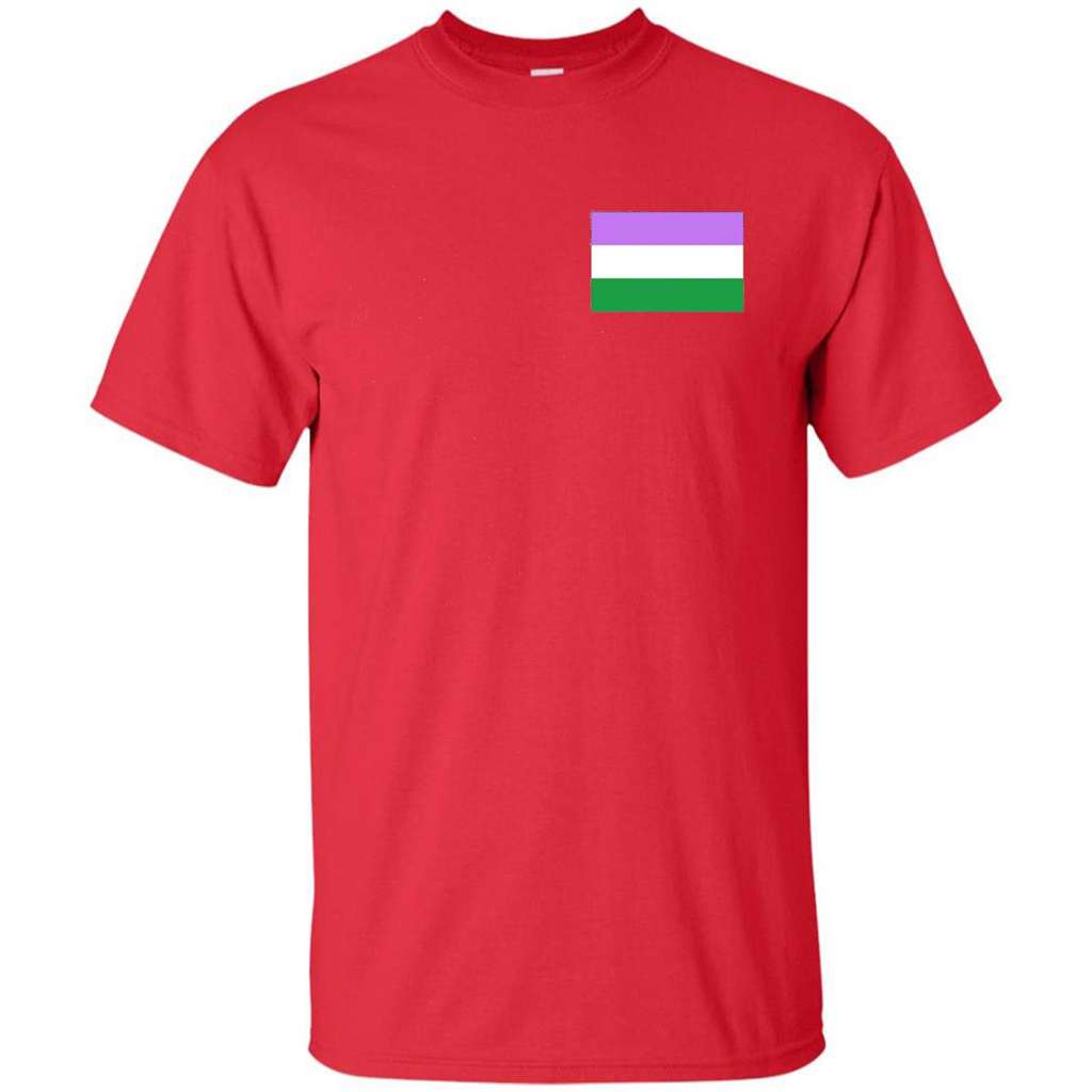 LGBTQ T-shirt Genderqueer Pocket Flag T-shirt Red