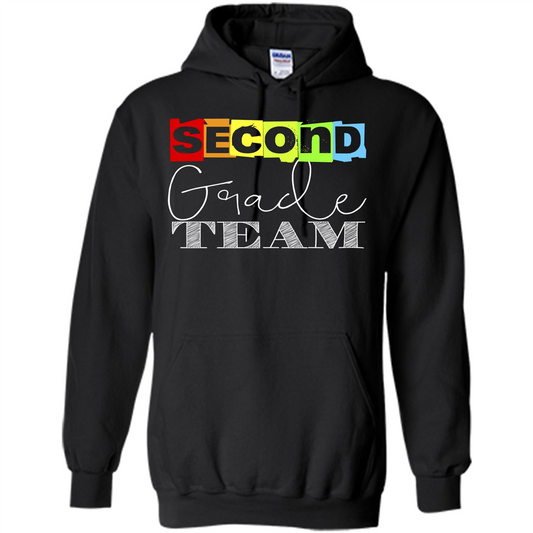 Second Grade Team T-shirt School Day T-shirt Black