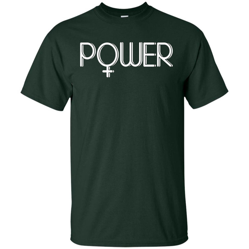 Woman Power Female Symbol Feminist T-Shirt Forest Green