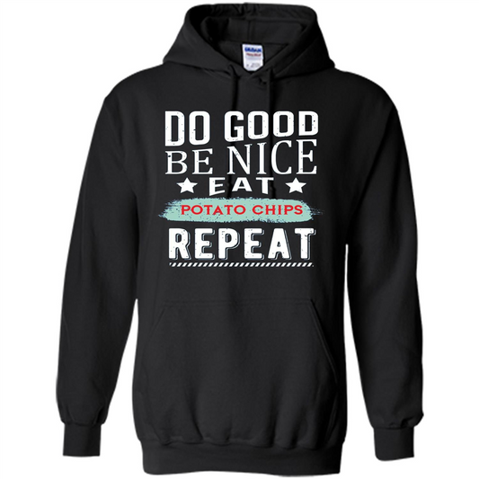 Do Good Be Nice Potato Chips Repeat T-Shirt Black