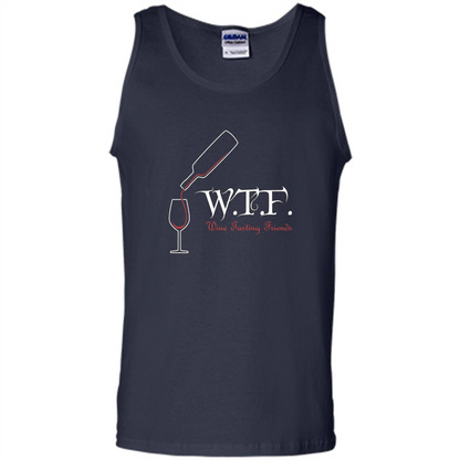 Wine T-shirt WTF Wine Tasting Friends T-shirt Navy