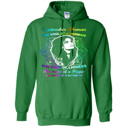 September Woman T-shirt The Heart Of A Hippie Irish Green