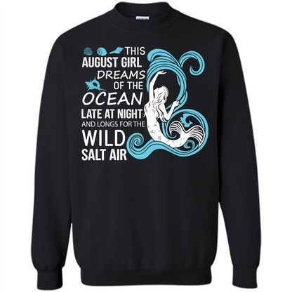 This August Girl Dreams Of The Ocean Late At Night T-shirt Black