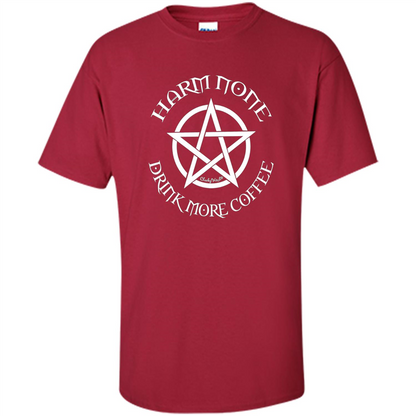 Pagan Wiccan Cheeky Witch TShirt Harm None Drink More Coffee Cardinal