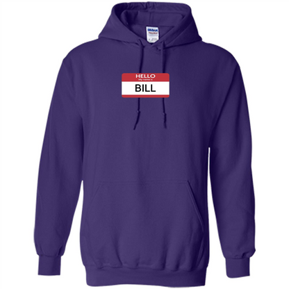 Hello My Name Is Bill Name Tag T-Shirt Purple