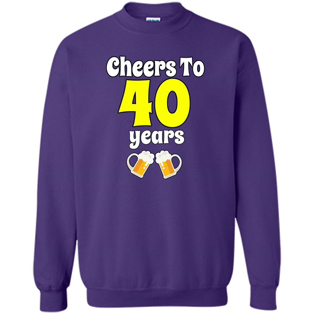 Cheers To 40 Years Birthday Or Wedding Anniversary T-shirt Purple