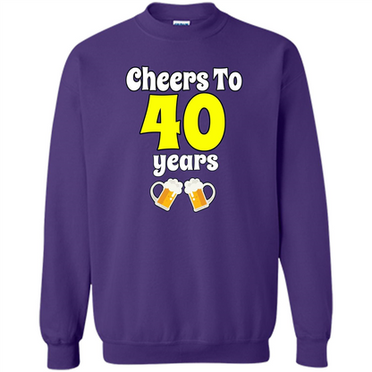 Cheers To 40 Years Birthday Or Wedding Anniversary T-shirt Purple