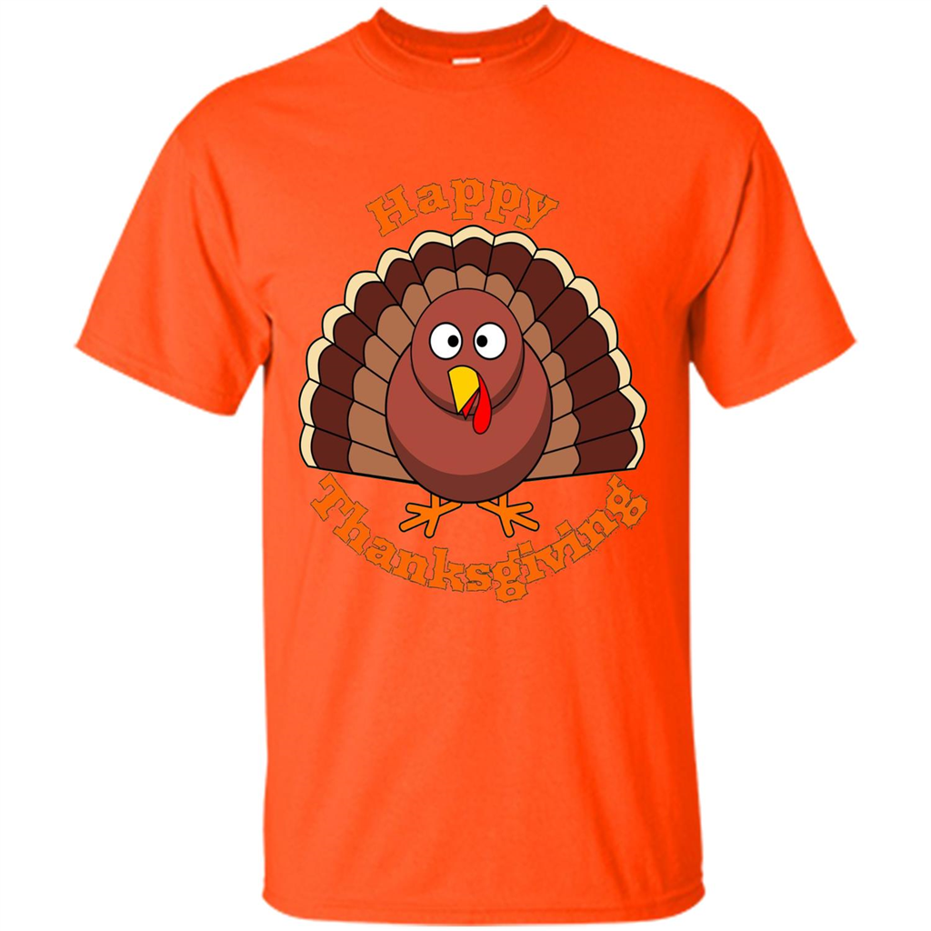 Happy Thanksgiving With Turkey T-shirt Orange