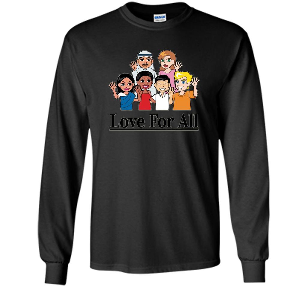 Love For All- Multicultural Race Unity Diversity T-Shirt cool shirt Black