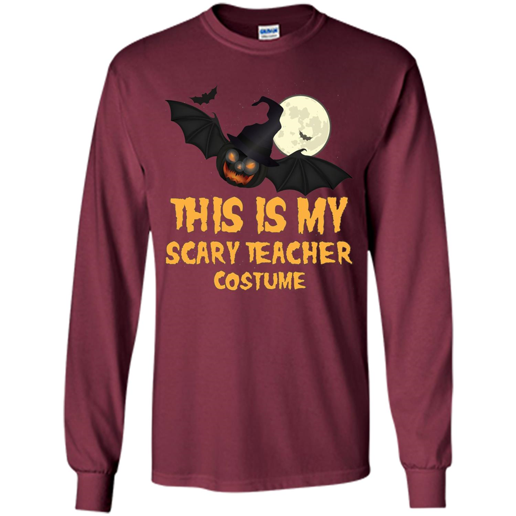 Funny Halloween Teacher T-shirt This is My Scary Teacher Costume Maroon