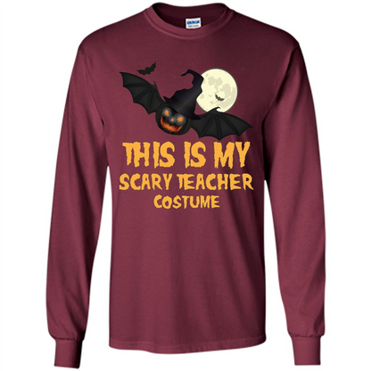 Funny Halloween Teacher T-shirt This is My Scary Teacher Costume Maroon